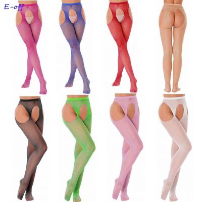 US Womens Fishnet Stockings Hollow Mesh Tight Crotchless Pantyhose Lingerie